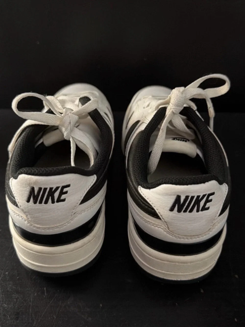 Nike Men’s White and Black Low-Top Sneakers with Swoosh